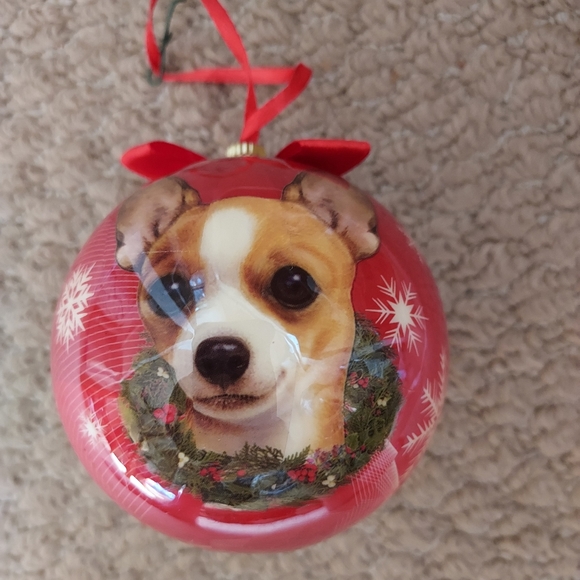 E & S Pet Chihuahua Christmas Holiday Dog Ornament Shatter Proof Ball Red - Picture 6 of 8